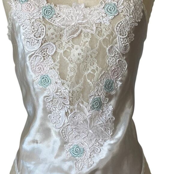 Victoria's Secret Gold Label slip bodysuit small lace high cut sheer 90s VTG - Picture 2 of 7